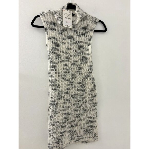 New Zara Gray Alpaca Blend Sleeveless Sweater Tunic Size Medium - Picture 1 of 4